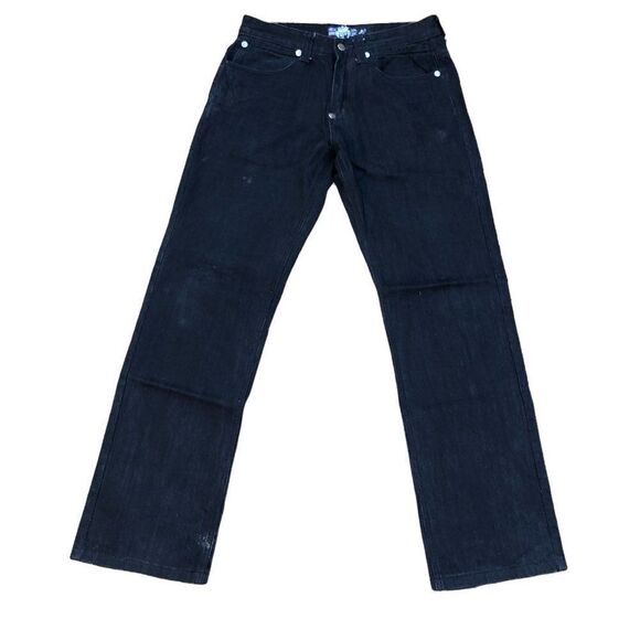 REFLEX Embroidered Jeans Size 30 Black - Picture 2 of 8